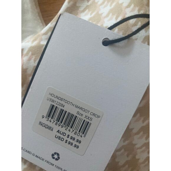 NWT Anthropologie The Upside Houndstooth Margot Crop Top / Sports Bra XXS - Picture 6 of 7